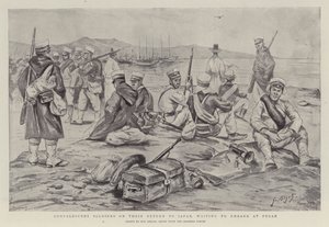 Soldats Convalescents à leur retour au Japon, attendant d